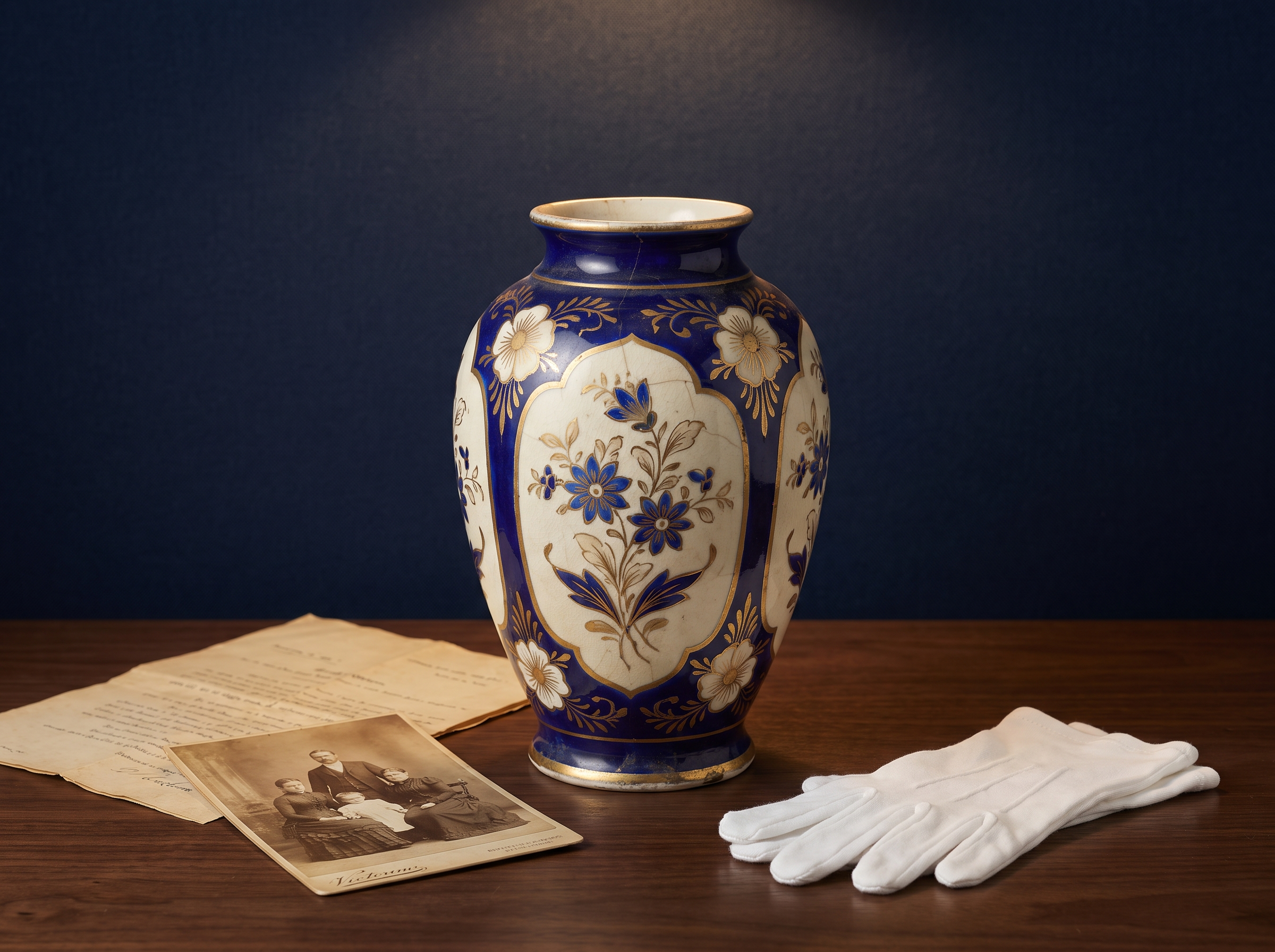 Antique porcelain vase with provenance papers